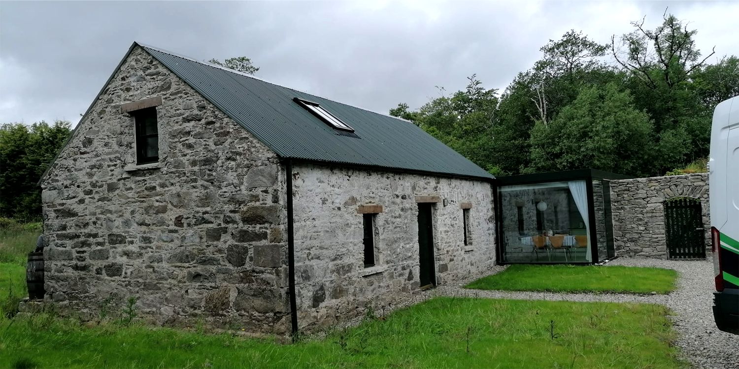 New heritage windows, double and triple glazed, fitted for renovation of traditional cottage, made and fitted by McGill Joinery, Donegal, Ireland