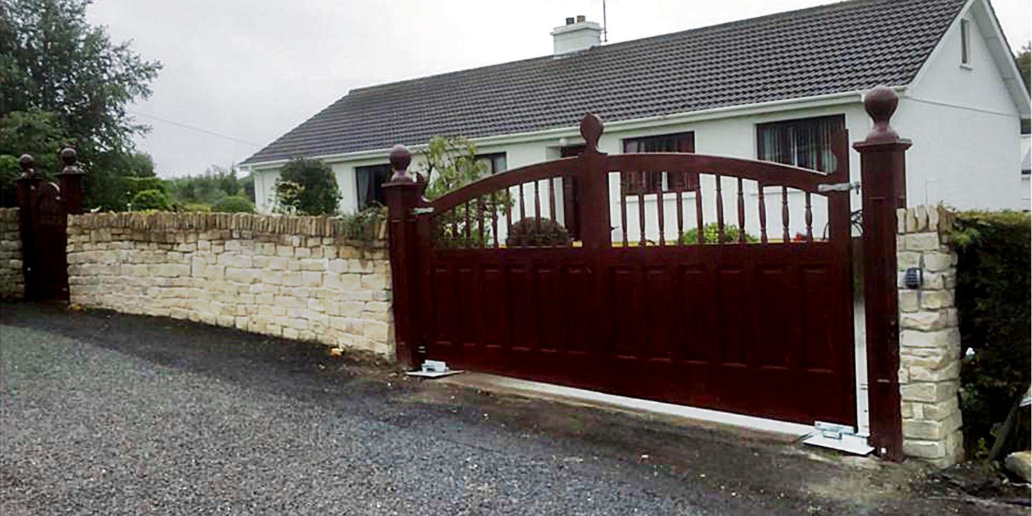 Wooden gates designed and fitted by McGill Joinery, Donegal, Ireland